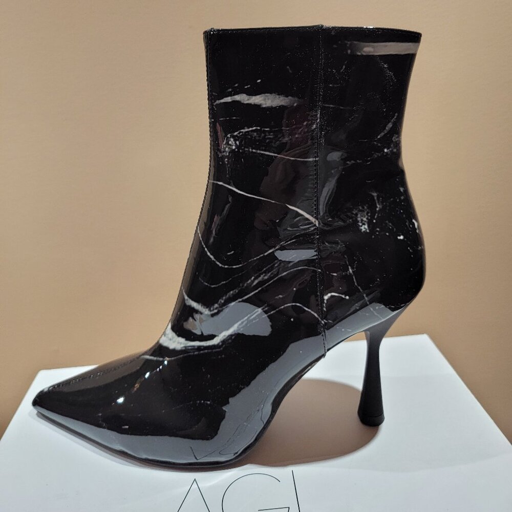 AGL Marbled Patent Leather Bootie, Size 10US/40EU, NWT